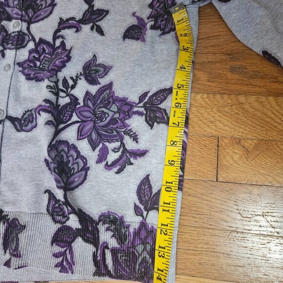 Woman's Croft&Barrow cottagecore floral purple/violet button up cardigan PL - Picture 10 of 11
